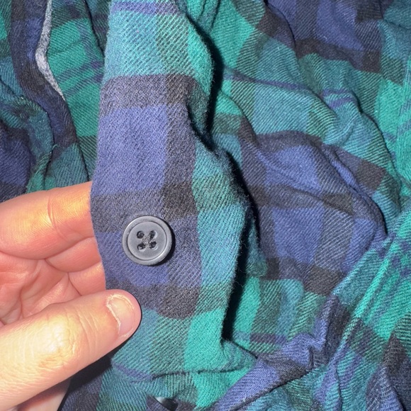 Old Navy Teal and Navy Checkered Top - Picture 3 of 4